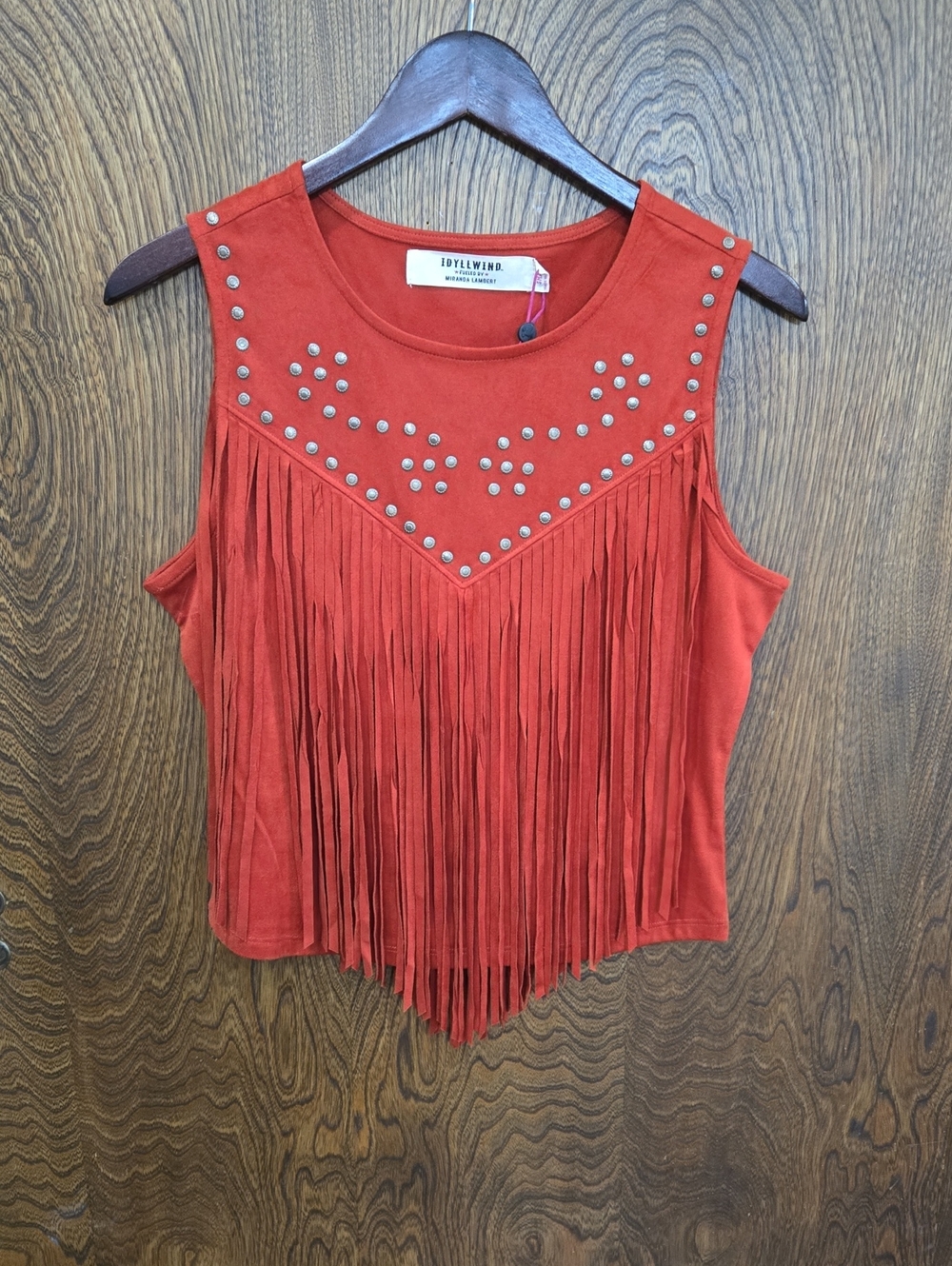 Idyllwind Rust "Chilli" Fringe Studded Sleeveless Top